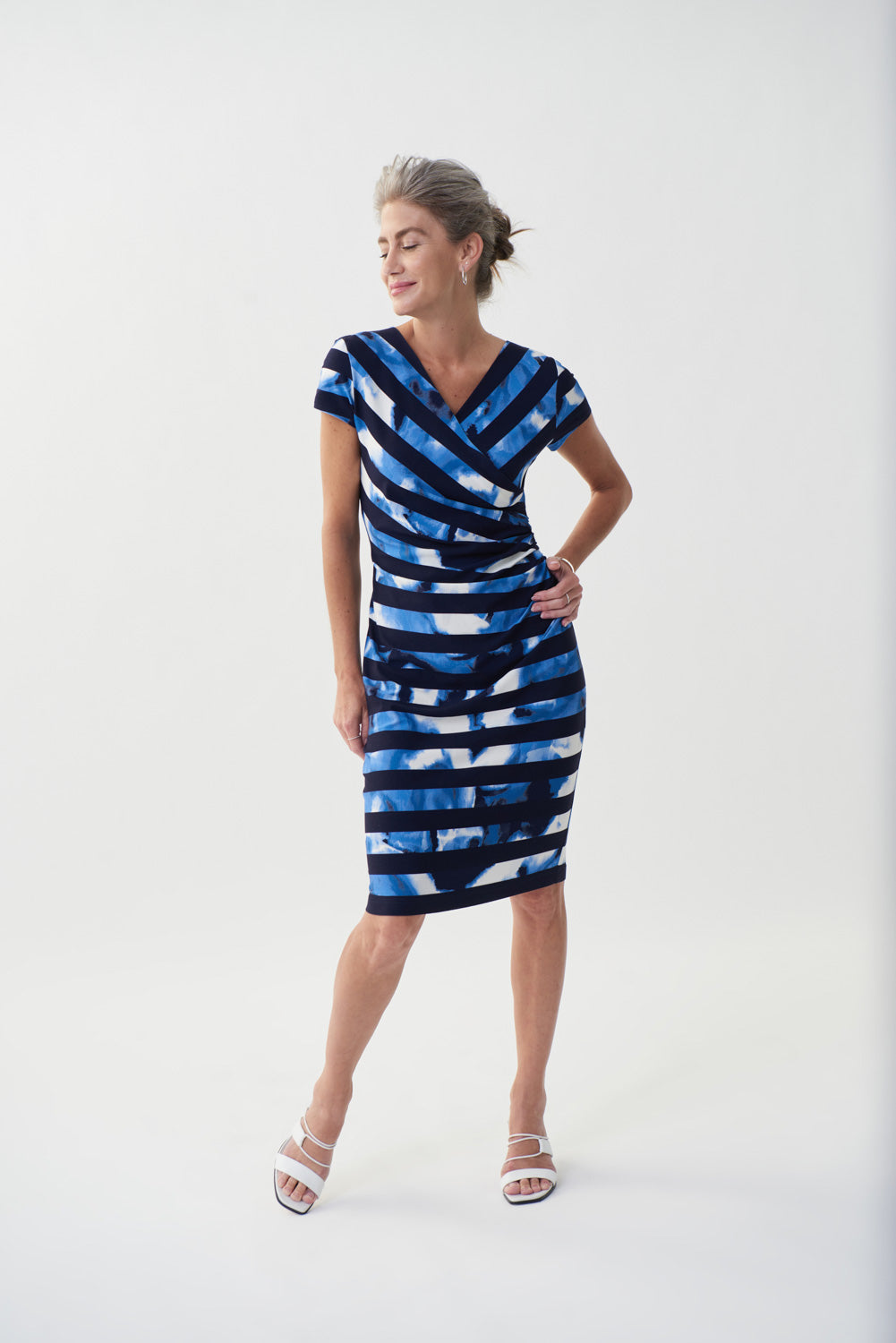 Joseph Ribkoff Vanilla-Multi Printed Jersey Dress Style 222277