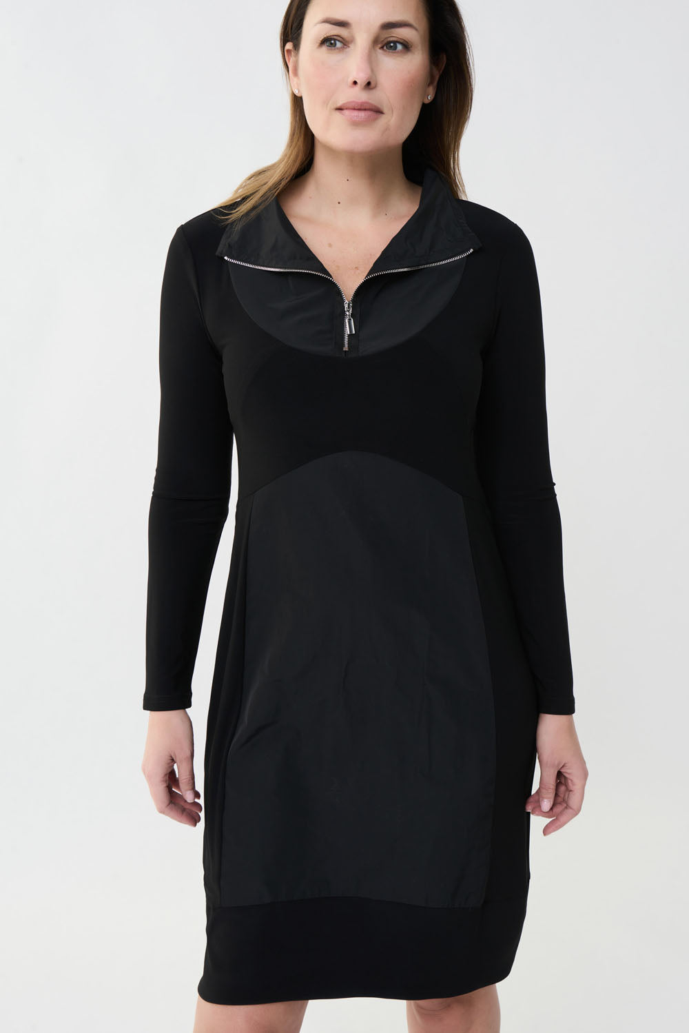 Joseph Ribkoff Black Half Zip Dress  Style 223197