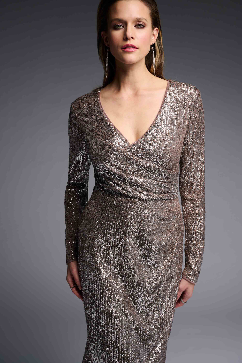 Joseph Ribkoff Silver-Taupe Dress Style 223720