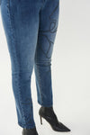 Joseph Ribkoff Denim Medium Blue Embellished Front Jeans Style 223935