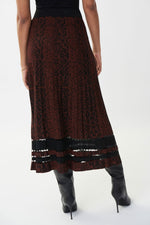 Joseph Ribkoff Black-Brown Jacquard Skirt Style 223960