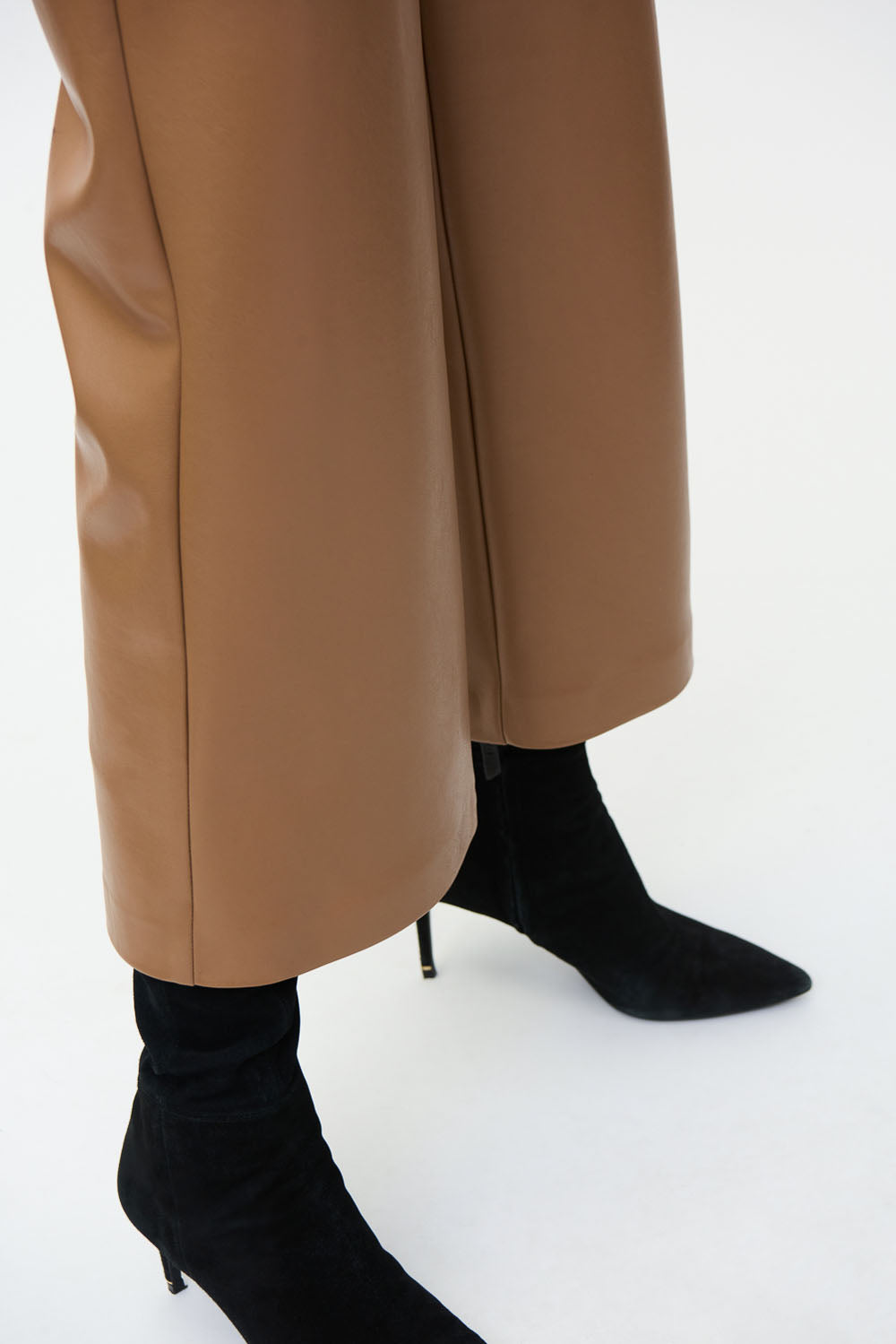 Joseph Ribkoff Nutmeg Faux Leather Flared 3-4 Length Pants Style 224016