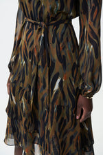 Joseph Ribkoff Black-Multi Chiffon Dress Style 224054
