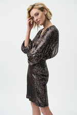 Joseph Ribkoff Black-Multi Sequin Dress Style 224057