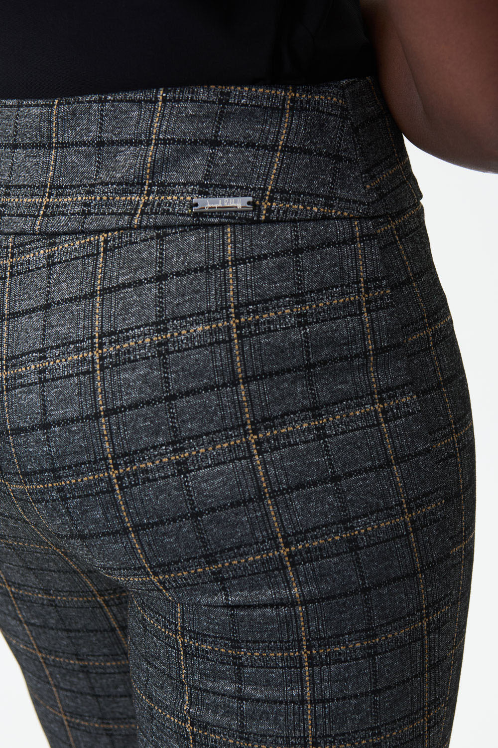 Joseph Ribkoff Grey-Multi Jacquard Knit Pants Style 224091