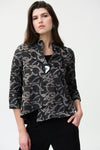 Joseph Ribkoff Black/Grey Jacquard Jacket Style 224139