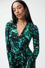 Joseph Ribkoff Black-Green Dress Style 224145
