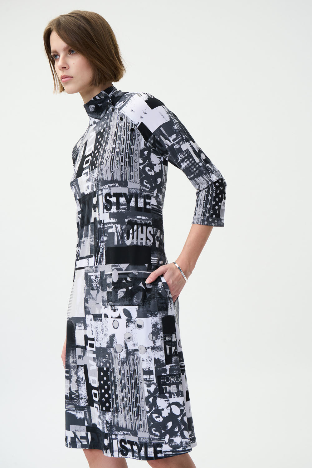 Joseph Ribkoff Black-Multi Dress Style 224225
