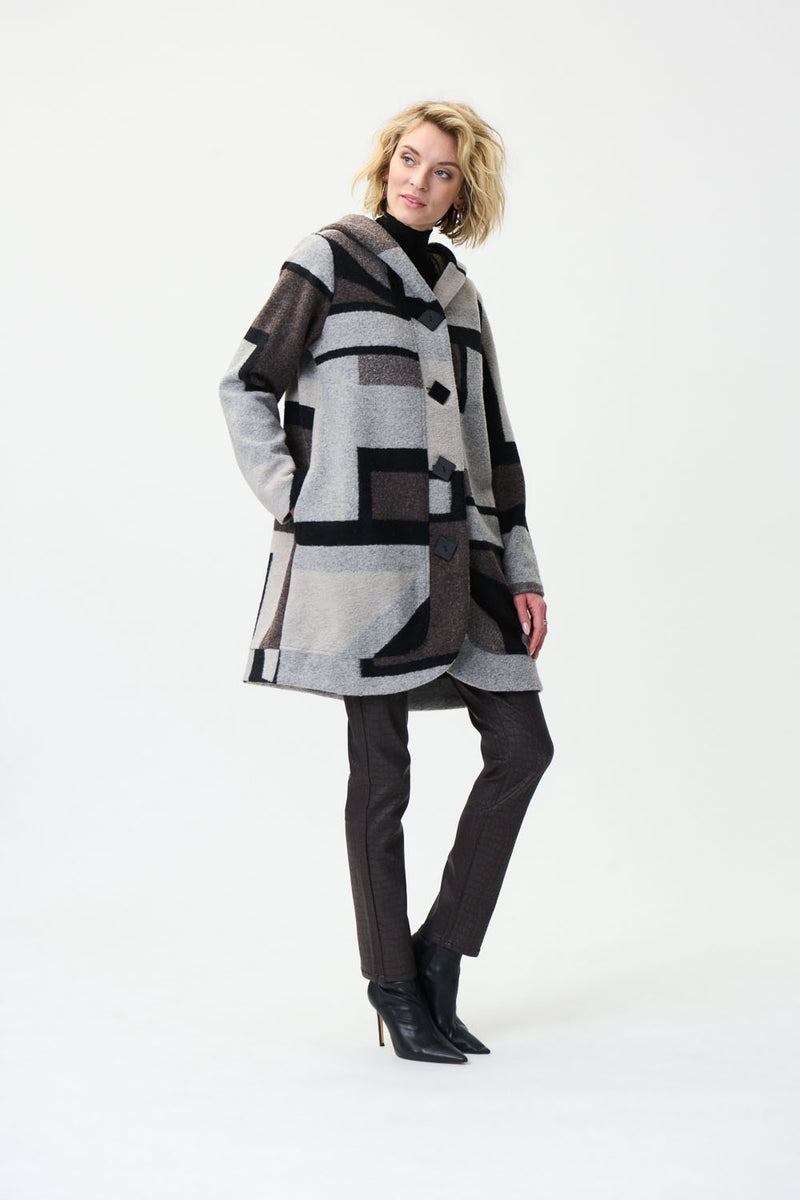 Joseph Ribkoff Black-Multi Woven Coat Style 224920