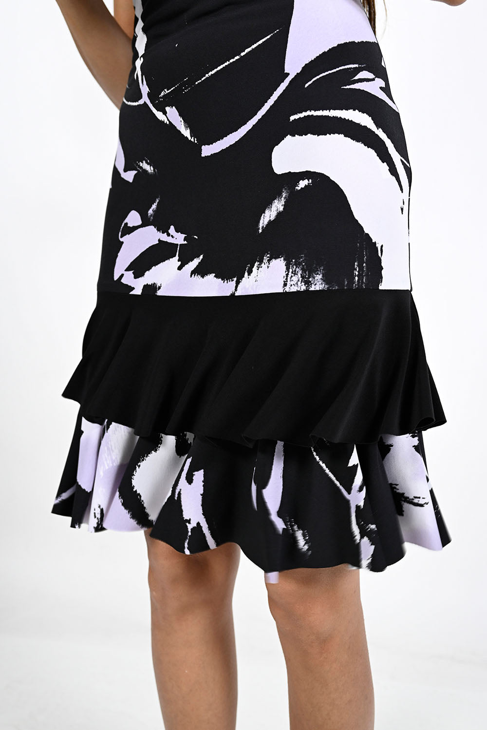 Frank Lyman Black-Lavender Knit Dress Style 226469