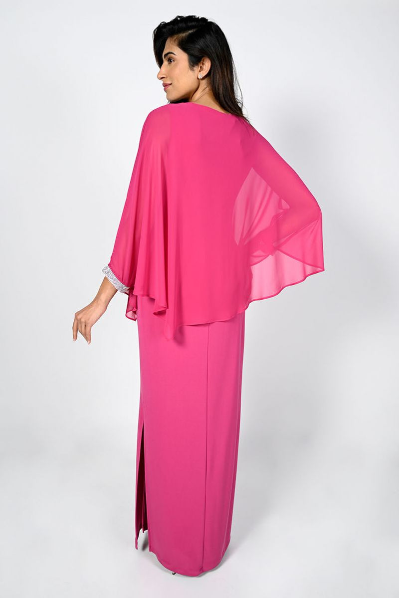 Frank Lyman Magenta Long Dress Style 227009 – Luxetire